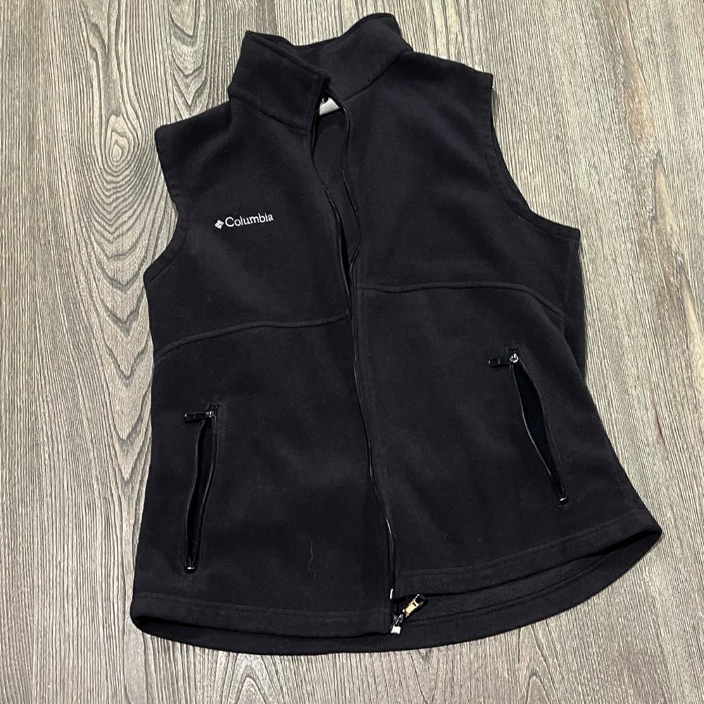 Columbia Fuller Ridge Vest Polartec Microfleece Full Zip High Neck Black Large